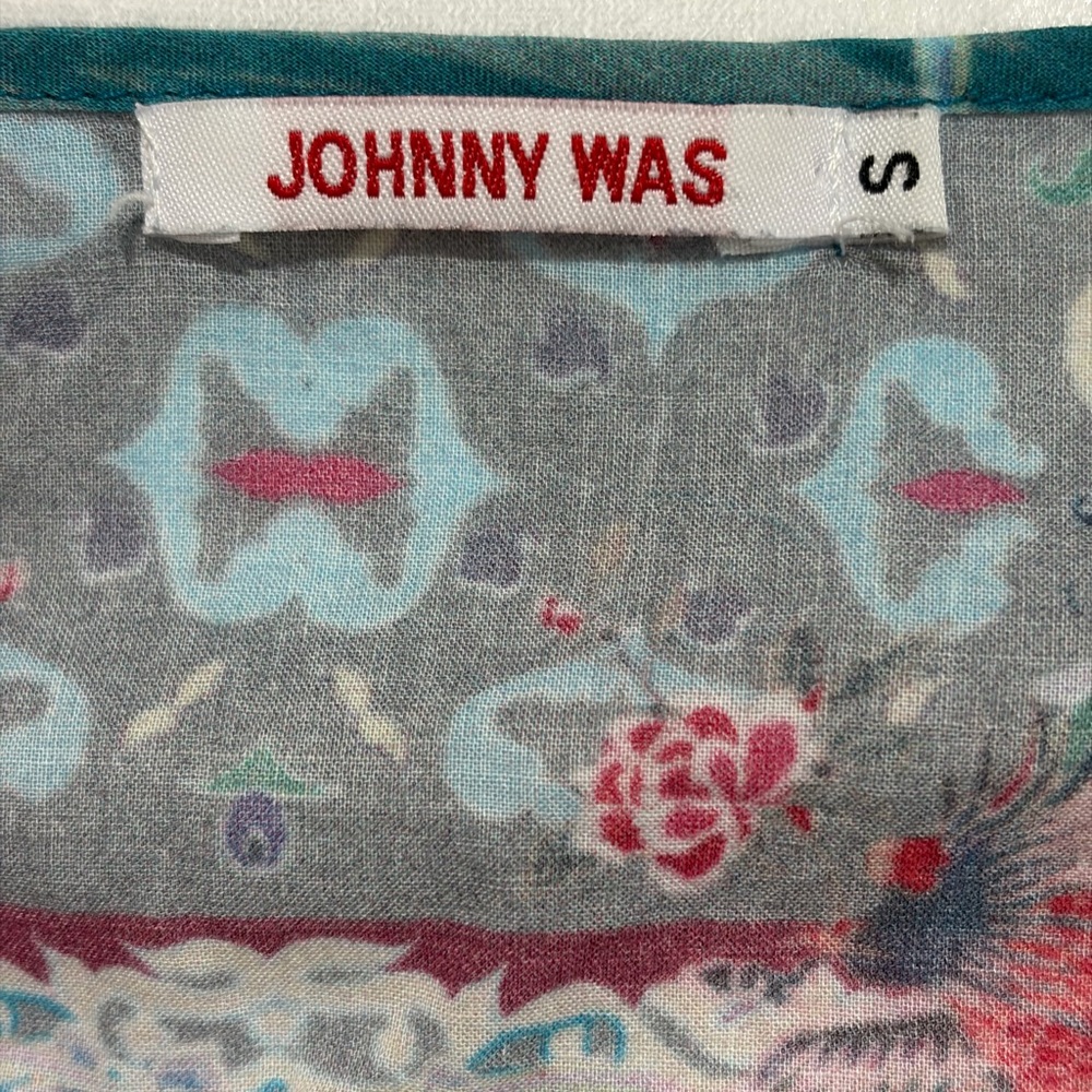 Johnny Was Sheer Kaftan Pincho Tunic Blouse (S) - Picture 6 of 6